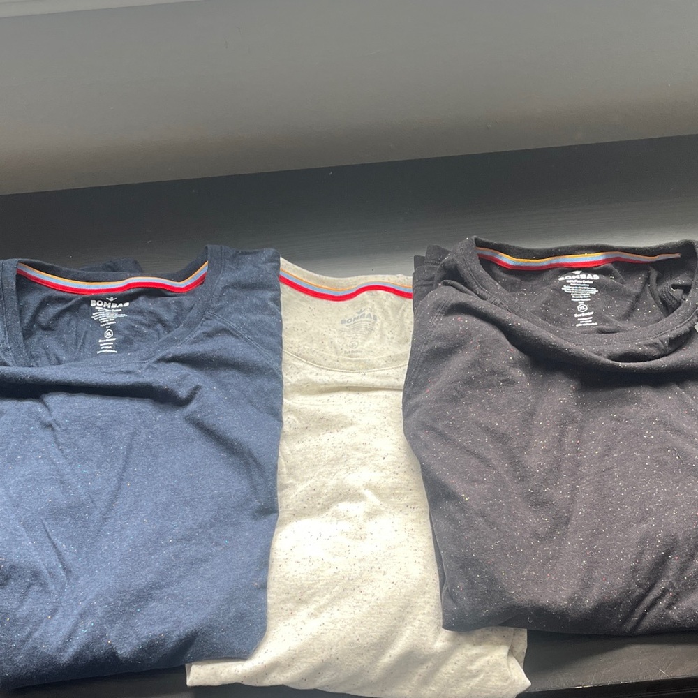 Bombas Long Sleeve Tees - Blue, Cream, Black